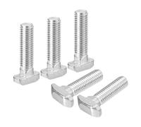 sourcing map 20Pcs T-Slot Bolts, M8 x 35mm Hammer Head Bolt T Screw Drop-in Stud for 4040 Series T-Slot Aluminum Extrusion Profile, Carbon Steel Nickel Plated, Silver