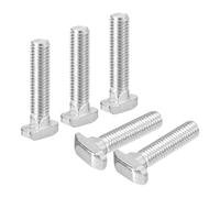 sourcing map 20Pcs T-Slot Bolts, M8 x 40mm Hammer Head Bolt T Screw Drop-in Stud for 4040 Series T-Slot Aluminum Extrusion Profile, Carbon Steel Nickel Plated, Silver