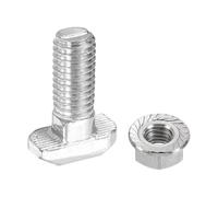sourcing map 20Pcs t Slot Drop-in Bolt, M8 x 20mm T-Slot Bolts Carbon Steel t Shape Stud Sliding Screw Hammer Head T-Bolt for Standard 4040 Series Aluminum Profile