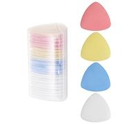 sourcing map 20pcs Tailors Chalk Triangle Sewing Chalk, Washable Fabric Marker with Plastic Storage Box for Crafting, Quilting, Sewing Supplies Accessories, White Blue Red Yellow