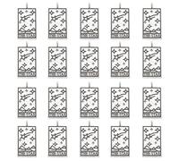sourcing map 20Pcs Tarot Charm, 26x13mm Zinc Alloy Square Enamel Tarot Cards Pendant Rectangle Charm for Birthdays Christmas Anniversary, Silver