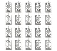 sourcing map 20Pcs Tarot Charm, 26x13mm Zinc Alloy Square Enamel Tarot Cards Pendant Rectangle Charm for Birthdays Christmas Anniversaries, Silver