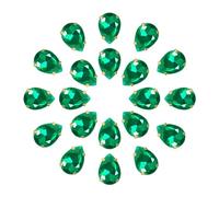 sourcing map 20Pcs Teardrop Sew on Rhinestone - 18x13mm Flat Back Glass Teardrop Crystal Rhinestones in Gold Prong Setting for Crafting, DIY Jewelry, Clothes Decorations (Green)
