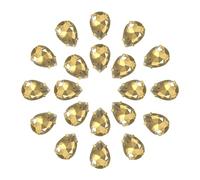 sourcing map 20Pcs Teardrop Sew on Rhinestone - 18x13mm Flat Back Glass Teardrop Crystal Rhinestones in Gold Prong Setting for Crafting, DIY Jewelry, Clothes Decorations (Coffee)