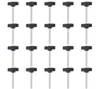 sourcing map 20pcs Tee Wing Knobs Thumb Screws M5 x 45mm Standard Male Thread Plastic T Knobs Handles Hand Clamping Knobs Grip Thumbscrew, Black