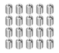sourcing map 20pcs Thread Repair Inserts M6 x 1 Male to M3 x 0.5 Female Thread 8mm Long Stainless Steel Reducing Nuts Metric Self Tapping Sleeves Threaded Reducer Industrial Fasteners
