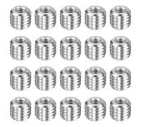 sourcing map 20pcs Thread Repair Inserts M8 x 1.25 Male to M4 x 0.7 Female Thread 8mm Long Stainless Steel Reducing Nuts Metric Self Tapping Sleeves Threaded Reducer Industrial Fasteners