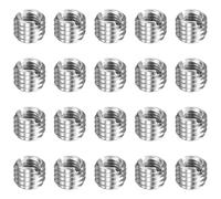 sourcing map 20pcs Thread Repair Inserts M8 x 1.25 Male to M5 x 0.8 Female Thread 6mm Long Stainless Steel Reducing Nuts Metric Self Tapping Sleeves Threaded Reducer Industrial Fasteners