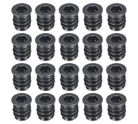 sourcing map 20Pcs Threaded Inserts, M6-1x13 Zinc Plated Carbon Steel Hex Socket Drive Screw-in Nut Threaded Inserts for Wood Working Tools and Accessories