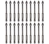 sourcing map 20pcs Titanium Masonry Drill Bit, 7mm Concrete Drill Bits Ceramic Tile Drill Bit with 1/4" Hex Shank 78mm Length for Ceramic Tile Marble Mirror Glass Concrete Brick Plastic Wood