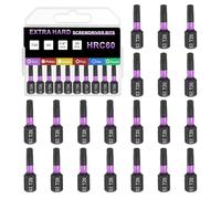 sourcing map 20pcs TT20 Torx Screwdriver Bit 6mm Hex Shank 25mm Length Magnetic Security Tamper Proof 6 Point Head Hex Bits S2 Steel Screw Driver Bit