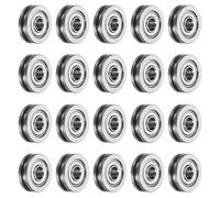 sourcing map 20pcs TU0310 U Groove Track Guide Bearing 3x10x3mm U Groove Roller Wheel (GCr15) Chrome Steel Bearings, ABEC3