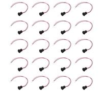 sourcing map 20pcs Type-C Female Chassis 2 Pin Wire, 5V 3A Round USB-C Female Socket to PH2.0 Waterproof Terminal Extension Cable for PC, LED Lamps, Laptop 6"