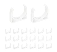 sourcing map 20pcs U-Shaped PVC Water Pipe Clamps Clips 1.97" (50mm) U-Shaped Buckles U-Hook Pipe Support Hangers for TV Trays Tubing Hose Hanger Support Pex Tubing, White