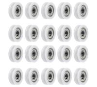 sourcing map 20pcs U608ZZ Nylon Pulley U-Groove Ball Bearing 8x30x10mm U Groove Roller Wheel (GCr15) Chrome Steel Bearings, ABEC3