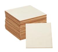 sourcing map 20pcs Unfinished Wooden Squares 3" x 3" Natural Blank Wood Slices Cutouts Tiles for DIY Crafts Painting Coasters Home Decoration
