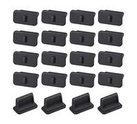 sourcing map 20pcs USB A3 Silicone Cap Port Cover Anti Dust Protector 12.3mmx3.5mm Black