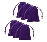 sourcing map 20pcs Velvet Gift Bags 2" x 2.8" Drawstring Jewelry Pouches Reusable Gift Packaging Storage Bags with Drawstring for Jewelry Bracelet Headphone Bead Gift Candy, Dark Purple