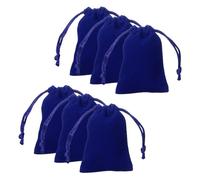 sourcing map 20pcs Velvet Gift Bags 2" x 2.8" Drawstring Jewelry Pouches Reusable Gift Packaging Storage Bags with Drawstring for Jewelry Bracelet Headphone Bead Gift Candy, Dark Blue