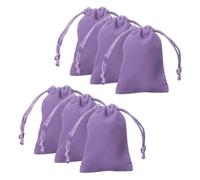 sourcing map 20pcs Velvet Gift Bags 2" x 2.8" Drawstring Jewelry Pouches Reusable Gift Packaging Storage Bags with Drawstring for Jewelry Bracelet Headphone Bead Gift Candy, Light Purple