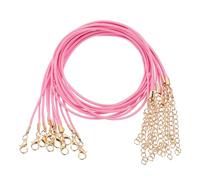 sourcing map 20pcs Waxed Necklace Cord Bulk, 18 Inches and 1.5mm Dia Necklace String Rope with Clasp for Pendants, Bracelets, Necklaces, Jewelry Making Beading Supplies,Pink Red