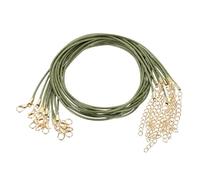 sourcing map 20pcs Waxed Necklace Cord Bulk, 18 Inches and 1.5mm Dia Necklace String Rope with Clasp for Pendants, Bracelets, Necklaces, Jewelry Making Beading Supplies,Deep Green