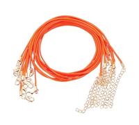 sourcing map 20pcs Waxed Necklace Cord Bulk, 18 Inches and 1.5mm Dia Necklace String Rope with Clasp for Pendants, Bracelets, Necklaces, Jewelry Making Beading Supplies,Orange