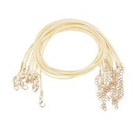 sourcing map 20pcs Waxed Necklace Cord Bulk, 18 Inches and 1.5mm Dia Necklace String Rope with Clasp for Pendants, Bracelets, Necklaces, Jewelry Making Beading Supplies,Beige