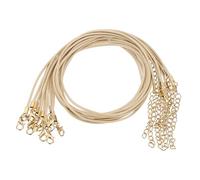 sourcing map 20pcs Waxed Necklace Cord Bulk, 18 Inches and 2mm Dia Necklace String Rope with Clasp for Pendants, Bracelets, Necklaces, Jewelry Making Beading Supplies,Dark Beige