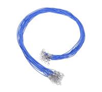 sourcing map 20Pcs Waxed Necklace Cord Bulk Blue 1.5mm Dia 24" Necklace String Rope with Chain Clasp for Pendants Bracelets Jewelry Making Supplies Accessories