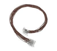 sourcing map 20Pcs Waxed Necklace Cord Bulk Brown 1.5mm Dia 24" Necklace String Rope with Chain Clasp for Pendants Bracelets Jewelry Making Supplies Accessories