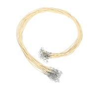 sourcing map 20Pcs Waxed Necklace Cord Bulk Cream 1.5mm Dia 24" Necklace String Rope with Chain Clasp for Pendants Bracelets Jewelry Making Supplies Accessories