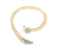 sourcing map 20Pcs Waxed Necklace Cord Bulk Cream 2mm Dia 24" Necklace String Rope with Chain Clasp for Pendants Bracelets Jewelry Making Supplies Accessories