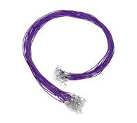 sourcing map 20Pcs Waxed Necklace Cord Bulk Dark Purple 1.5mm Dia 24" Necklace String Rope with Chain Clasp for Pendants Bracelets Jewelry Making Supplies Accessories
