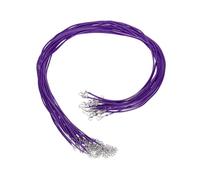 sourcing map 20Pcs Waxed Necklace Cord Bulk Dark Purple 2mm Dia 24" Necklace String Rope with Chain Clasp for Pendants Bracelets Jewelry Making Supplies Accessories