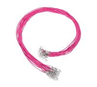 sourcing map 20Pcs Waxed Necklace Cord Bulk Fuchsia 1.5mm Dia 24" Necklace String Rope with Chain Clasp for Pendants Bracelets Jewelry Making Supplies Accessories