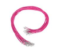 sourcing map 20Pcs Waxed Necklace Cord Bulk Fuchsia 2mm Dia 24" Necklace String Rope with Chain Clasp for Pendants Bracelets Jewelry Making Supplies Accessories