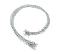 sourcing map 20Pcs Waxed Necklace Cord Bulk Grey 1.5mm Dia 24" Necklace String Rope with Chain Clasp for Pendants Bracelets Jewelry Making Supplies Accessories