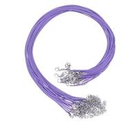 sourcing map 20Pcs Waxed Necklace Cord Bulk Light Purple 1.5mm Dia 18" Necklace String Rope with Chain Clasp for Pendants Bracelets Jewelry Making Supplies Accessories