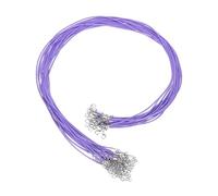 sourcing map 20Pcs Waxed Necklace Cord Bulk Light Purple 1.5mm Dia 24" Necklace String Rope with Chain Clasp for Pendants Bracelets Jewelry Making Supplies Accessories