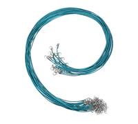 sourcing map 20Pcs Waxed Necklace Cord Bulk Peacock Blue 1.5mm Dia 24" Necklace String Rope with Chain Clasp for Pendants Bracelets Jewelry Making Supplies Accessories