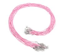 sourcing map 20Pcs Waxed Necklace Cord Bulk Pink 1.5mm Dia 24" Necklace String Rope with Chain Clasp for Pendants Bracelets Jewelry Making Supplies Accessories