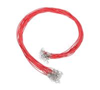 sourcing map 20Pcs Waxed Necklace Cord Bulk Red 1.5mm Dia 24" Necklace String Rope with Chain Clasp for Pendants Bracelets Jewelry Making Supplies Accessories