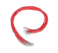 sourcing map 20Pcs Waxed Necklace Cord Bulk Red 2mm Dia 24" Necklace String Rope with Chain Clasp for Pendants Bracelets Jewelry Making Supplies Accessories