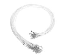 sourcing map 20Pcs Waxed Necklace Cord Bulk White 2mm Dia 24" Necklace String Rope with Chain Clasp for Pendants Bracelets Jewelry Making Supplies Accessories