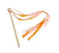 sourcing map 20Pcs Wedding Ribbon Sticks Party Ribbon Streamers Sticks for Wedding Party Celebration Orange,Light Orange
