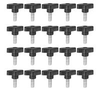 sourcing map 20pcs Wing Knobs M8 x 20mm Male Thread Plastic Tee Stud Knobs T Threaded Handles Hand Clamping Tightening Thumb Screws Thumbscrew, Black
