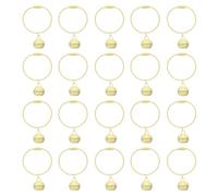 sourcing map 20Pcs Wire Keychains, 1.6mm 2.6Inch Cable Key Ring with Bell, Metal Key Loops Bell Bag Pendant Charm for Keys, Luggage Tags, Crafts, DIY, Light Yellow