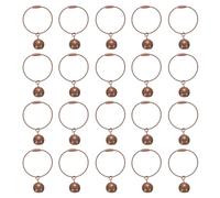 sourcing map 20Pcs Wire Keychains, 1.6mm 2.6Inch Cable Key Ring with Bell, Metal Key Loops Bell Bag Pendant Charm for Keys, Luggage Tags, Crafts, DIY, Brown