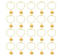 sourcing map 20Pcs Wire Keychains, 1.6mm 2.8Inch Cable Key Ring with Bell, Metal Key Loops Bell Bag Pendant Charm for Keys, Luggage Tags, Crafts, DIY, Yellow